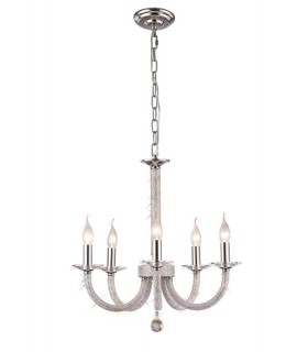 Ceiling Pendant Chandelier 5 Light Polished Chrome, Crystal - 1