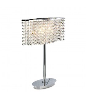 Table Lamp 2 Light Polished Chrome, Crystal - 1