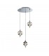 Ceiling Cluster Pendant Round 3 Light Polished Chrome, Crystal - 1