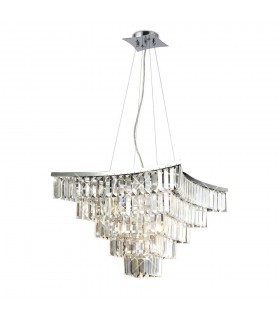 Semi Flush Ceiling 5 Light Polished Chrome, Crystal - 1