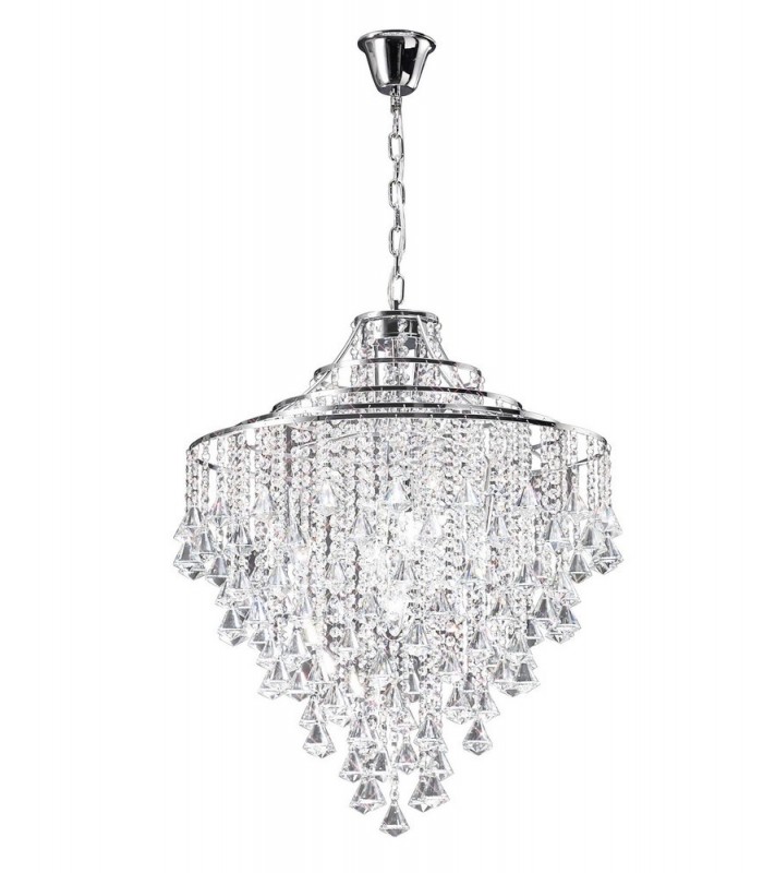 Ceiling Pendant 7 Light Polished Chrome, Crystal - 1