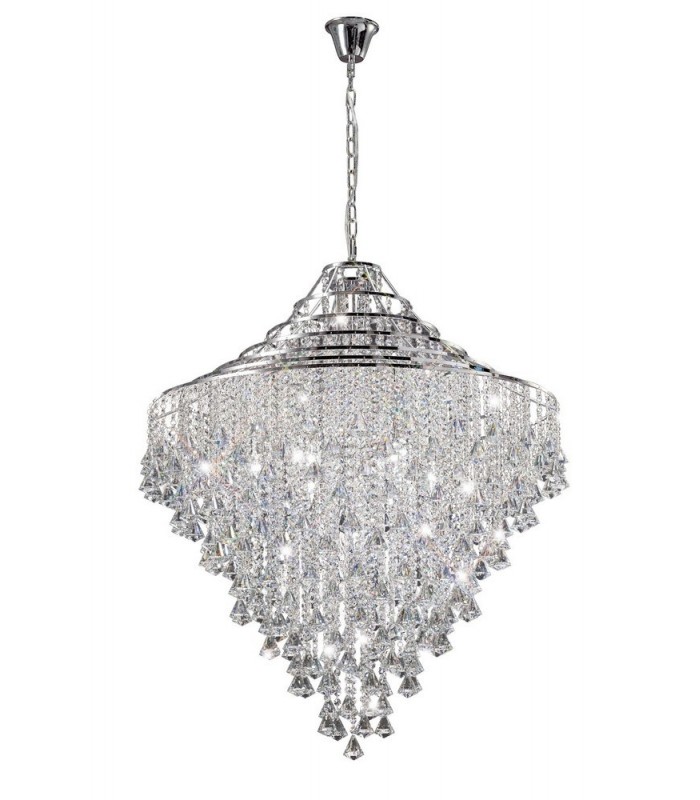 Ceiling Pendant 9 Light Polished Chrome, Crystal - 1
