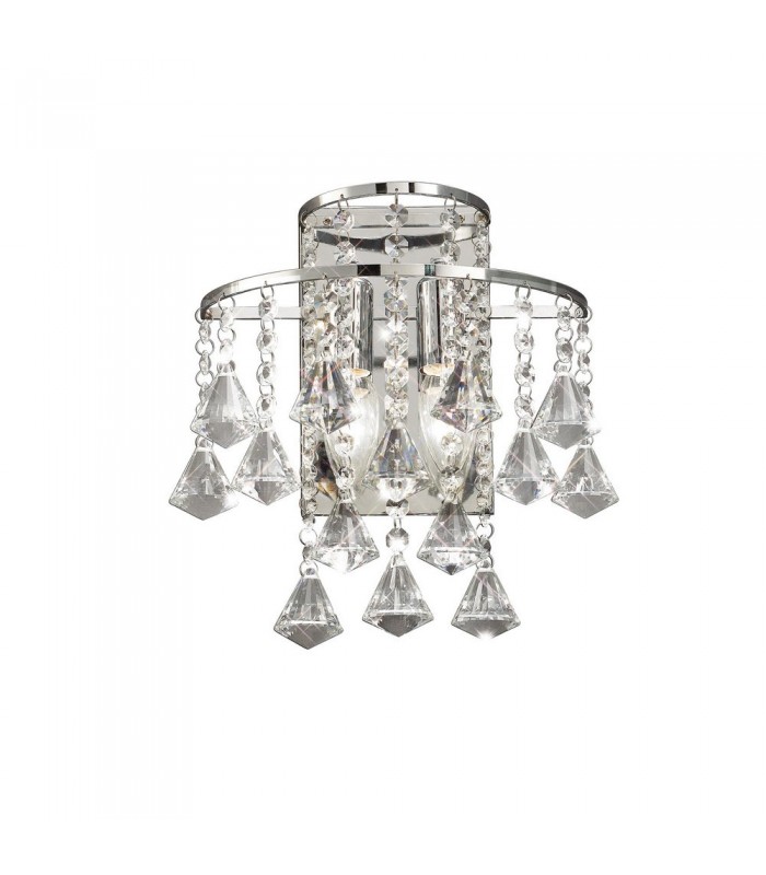 Wall Lamp Switched 2 Light Polished Chrome, Crystal - 1