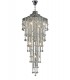 Tall Ceiling Cluster Pendant 9 Light Polished Chrome, Crystal - 1