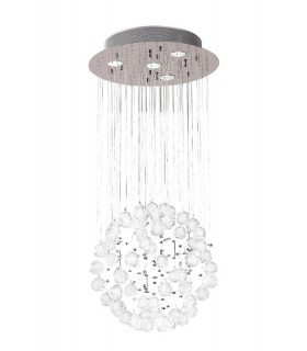 Ceiling Cluster Pendant Small Sphere 4 Light Polished Chrome, Crystal - 1