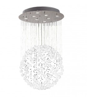 Ceiling Cluster Pendant Medium Sphere 8 Light Polished Chrome, Crystal - 1