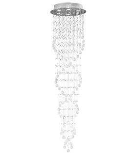 Ceiling Cluster Pendant Spiral 6 Light Polished Chrome, Crystal - 1