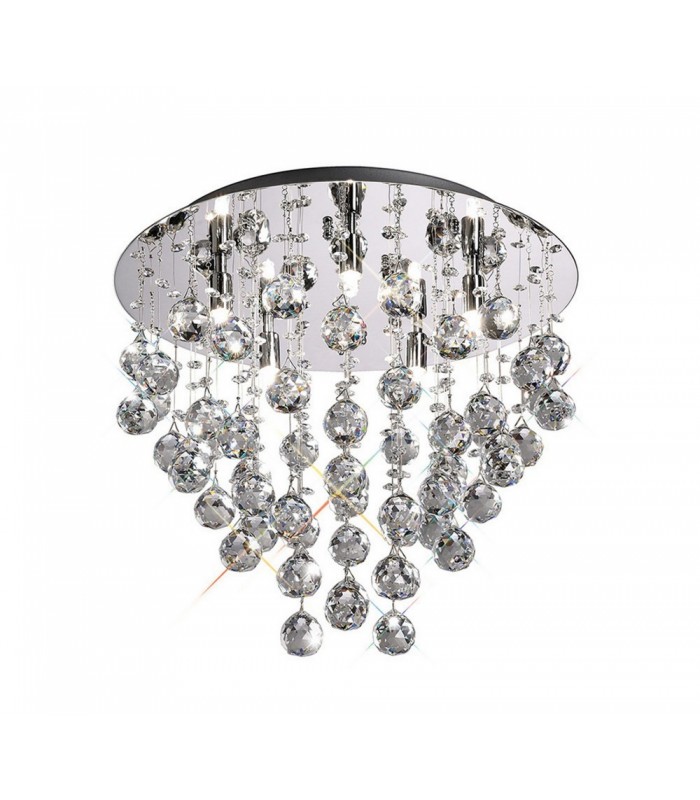 Semi Flush Ceiling Round 5 Light Polished Chrome, Crystal - 1