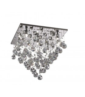 Semi Flush Ceiling Square 5 Light Polished Chrome, Crystal - 1