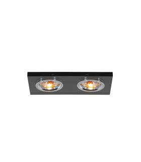 Dual Head Recessed Downlight Rectangle RIM ONLY Black, Requires 100035310 To Complete The Item - 1