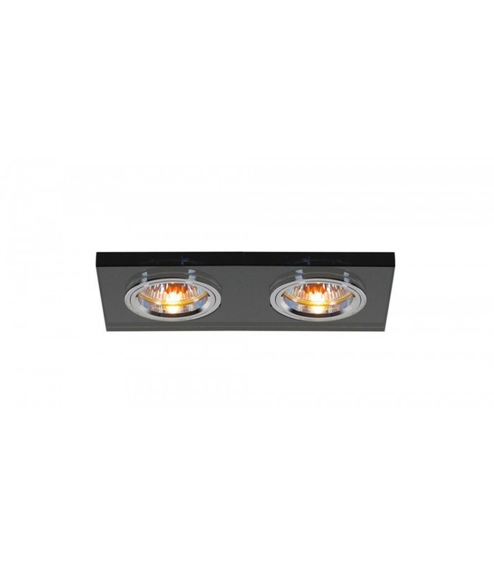 Dual Head Recessed Downlight Rectangle RIM ONLY Black, Requires 100035310 To Complete The Item - 1