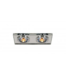 Dual Head Recessed Downlight Rectangle RIM ONLY Clear, Requires 100035310 To Complete The Item - 1