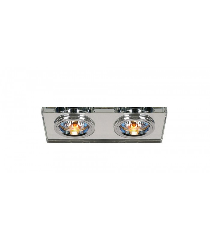 Dual Head Recessed Downlight Rectangle RIM ONLY Clear, Requires 100035310 To Complete The Item - 1
