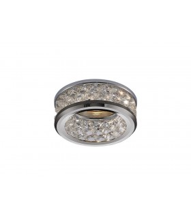 GU10 Recessed Downlight with 3 Levels Of Crystal Beads Polished Chrome, Clear - 1