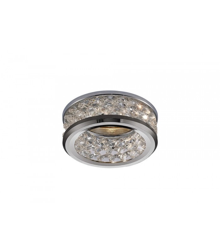 GU10 Recessed Downlight with 3 Levels Of Crystal Beads Polished Chrome, Clear - 1