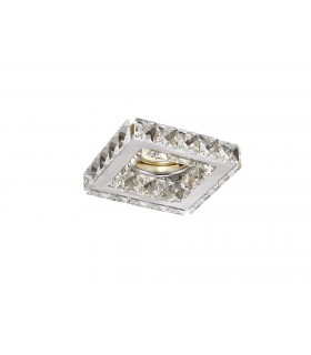 GU10 Square Recessed Downlight Polished Chrome, Crystal - 1