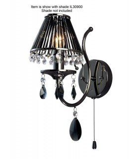 Wall Lamp 1 Candle Light Black Chrome, Crystal - 1