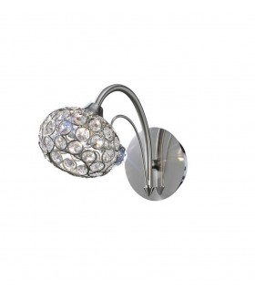 Wall Lamp Switched 1 Light Satin Nickel, Crystal - 1