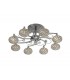 Flush Ceiling 8 Light Satin Nickel, Crystal - 1