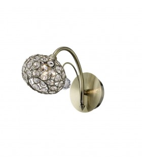 Wall Lamp Switched 1 Light Antique Brass, Crystal - 1