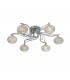 Flush Ceiling 6 Light Polished Chrome, Crystal - 1
