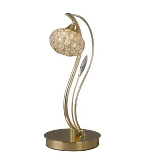 Table Lamp 1 Light French Gold, Crystal - 1