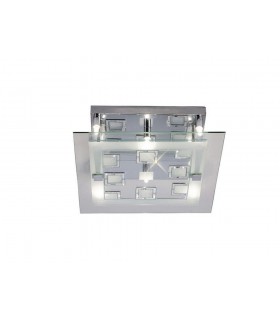 Ceiling Square with Square Pattern 6 Light Polished Chrome, Crystal - 1