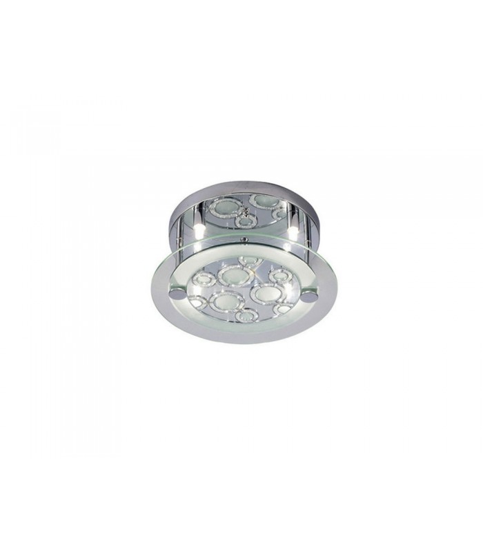 Ceiling Round with Circle Pattern 4 Light Polished Chrome, Crystal - 1