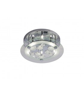 Ceiling Round with Circle Pattern 6 Light Round Polished Chrome, Crystal - 1