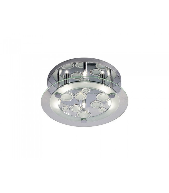 Ceiling Round with Circle Pattern 6 Light Round Polished Chrome, Crystal - 1