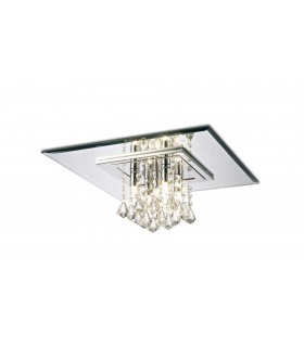 Flush Ceiling Square 5 Light G9 Polished Chrome, Crystal - 1