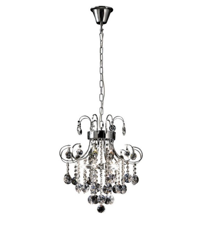 Ceiling Pendant 5 Light Polished Chrome, Crystal - 1