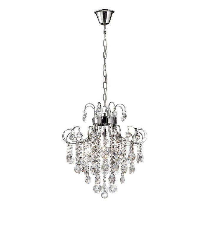 Ceiling Pendant 6 Light Polished Chrome, Crystal - 1