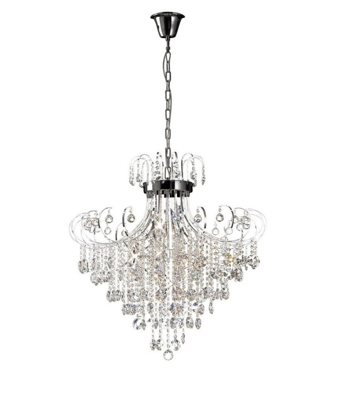 Ceiling Pendant 8 Light Polished Chrome, Crystal - 1