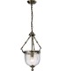 Ceiling Pendant Lantern 1 Light Antique Brass, Glass - 1