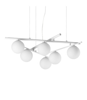 Atlas Globe Pendant Ceiling Light White 6x G9-1