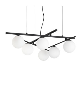 Atlas Globe Pendant Ceiling Light Black 6x G9-1