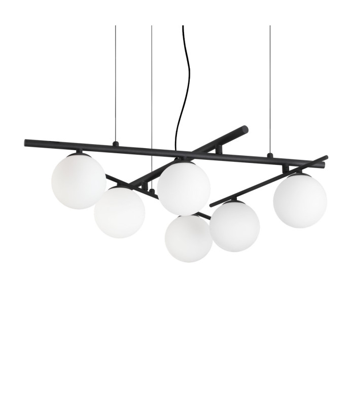 Atlas Globe Pendant Ceiling Light Black 6x G9-1