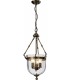Ceiling Pendant Lantern 3 Light Antique Brass, Glass - 1