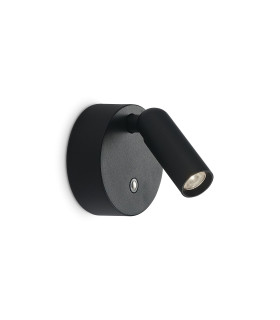 Bean Rechargeable Round Reading Wall Light Black 1x LED 200lm 3000K Dimmable-1