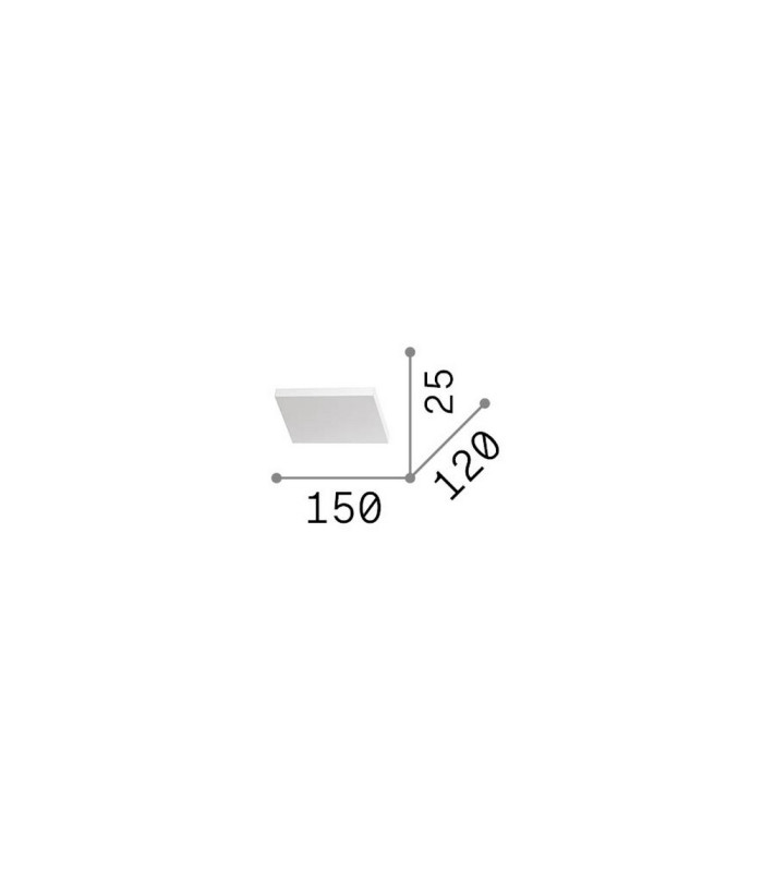 Block 15cm Flush Wall Uplighter White 1x LED 900lm 3000K-2