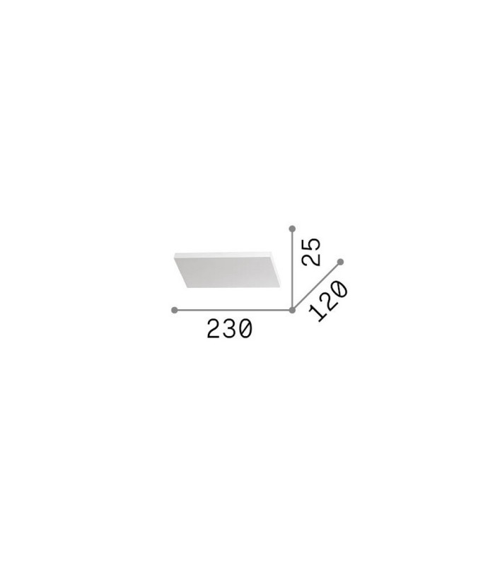Block 23cm Flush Wall Uplighter White 2x LED 1800lm 3000K-2