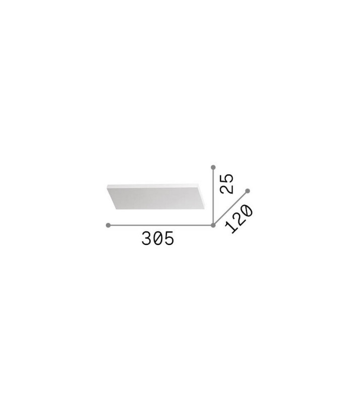 Block Flush Wall Uplighter White 3x LED 2700lm 3000K-2