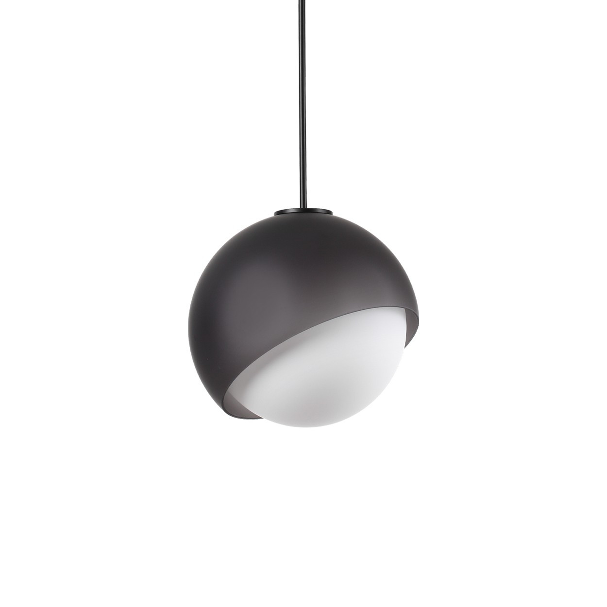 Bloom 30cm Globe Pendant Ceiling Light Black 1x E27
