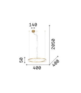 Crown 40cm Integrated LED Pendant Ceiling Light Brass 2050lm 3000K-2