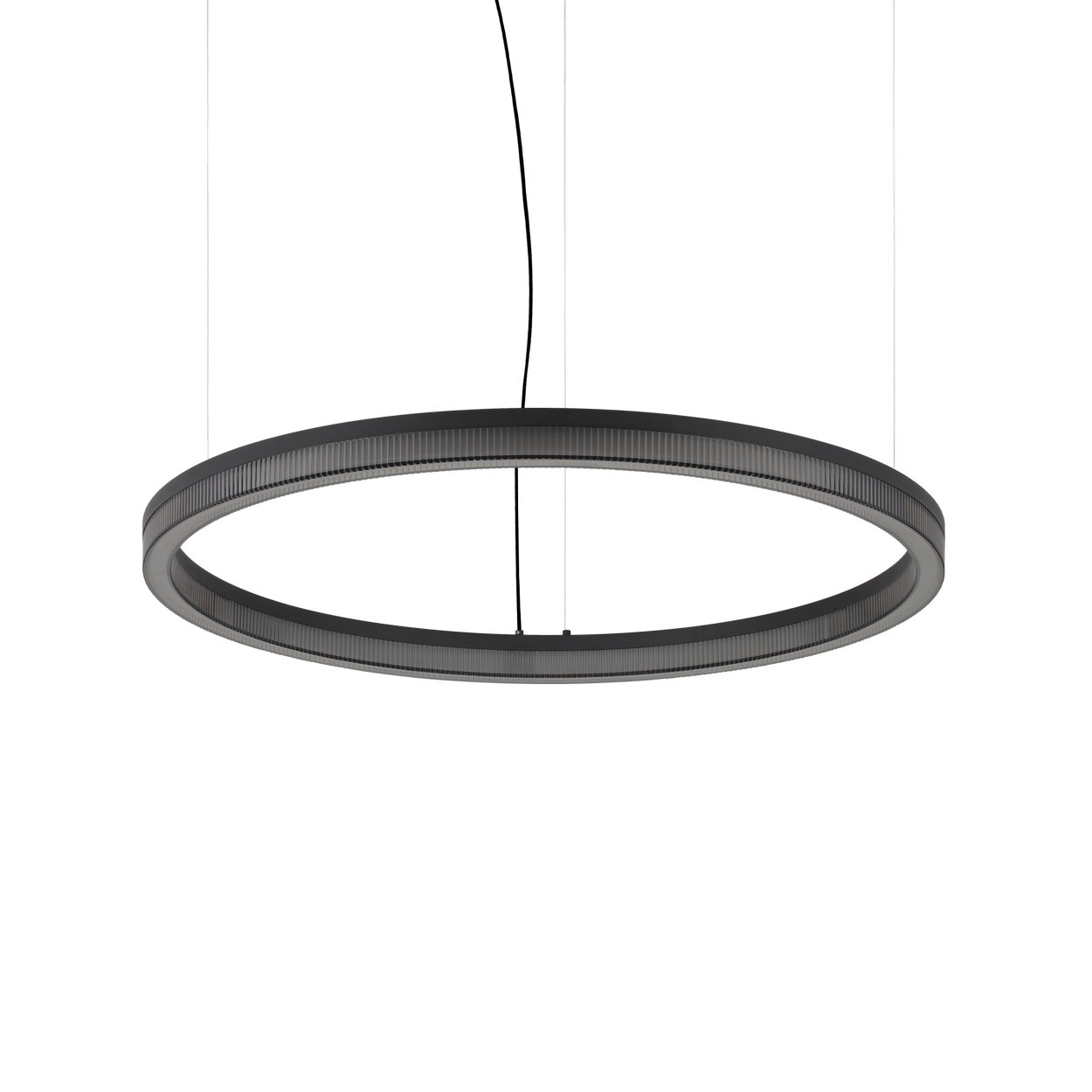Crown 80cm Integrated LED Pendant Ceiling Light Black 4300lm 3000K