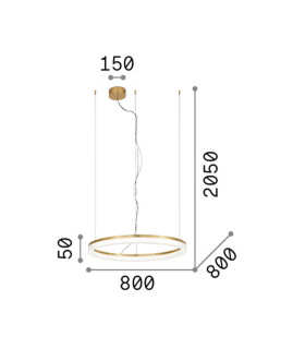 Crown 80cm Integrated LED Pendant Ceiling Light Black 4300lm 3000K-2