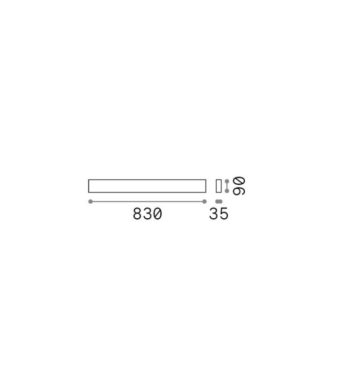Delta 83cm Up & Down Wall Lamp Cement 1x LED 3350lm 3000K-2