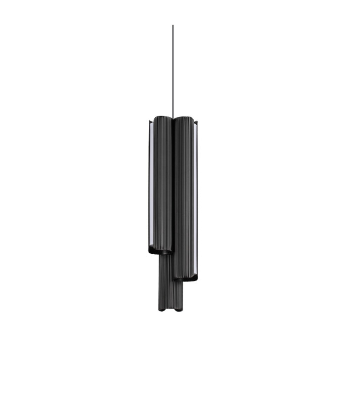 Dorica Slim Pendant Ceiling Light Black 3x LED 2750lm 3000K Dimmable-1