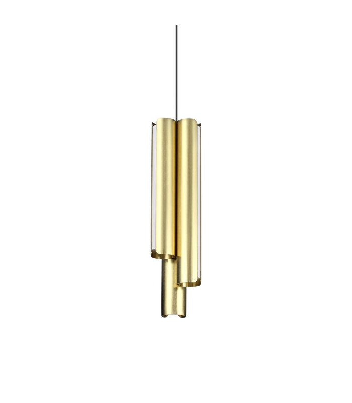 Dorica Slim Pendant Ceiling Light Brass 3x LED 2750lm 3000K Dimmable-1